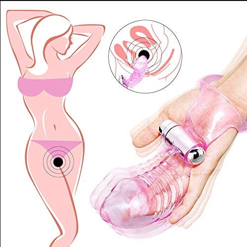G-Spot Finger Sleeve Vibrator Vibrating Ribbed Penis Squirting Clitoris Sex Toy