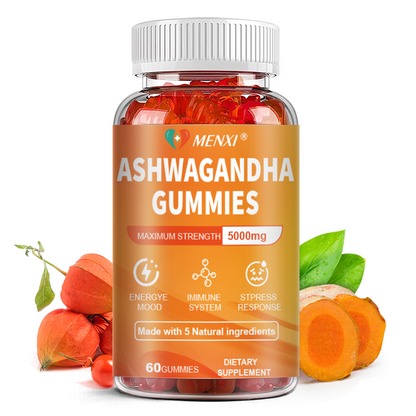 Ashwagandha Gummies – Stress, Fatigue & Anxiety Relief (60 Count, 300 mg)