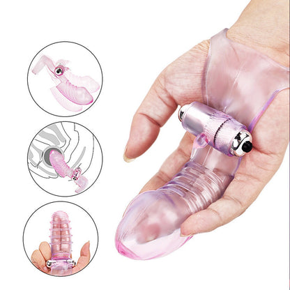 G-Spot Finger Sleeve Vibrator Vibrating Ribbed Penis Squirting Clitoris Sex Toy