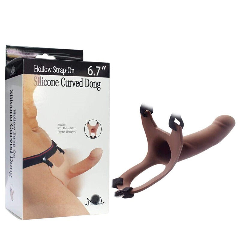 Realistic Dildo Hollow Strap on Dildo Silicone Penis Sleeve Extender Men Sex Toy