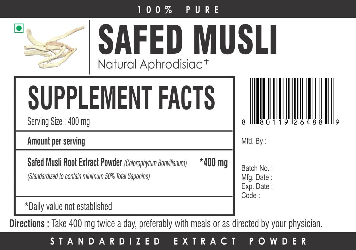 Organic Safed Musli Extract – Energy, Stamina & Vitality