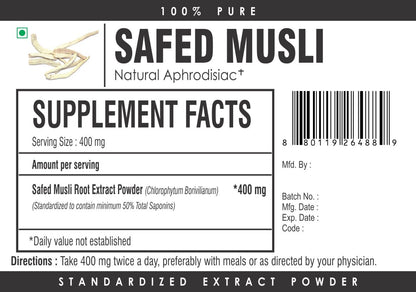 Organic Safed Musli Extract – Energy, Stamina & Vitality