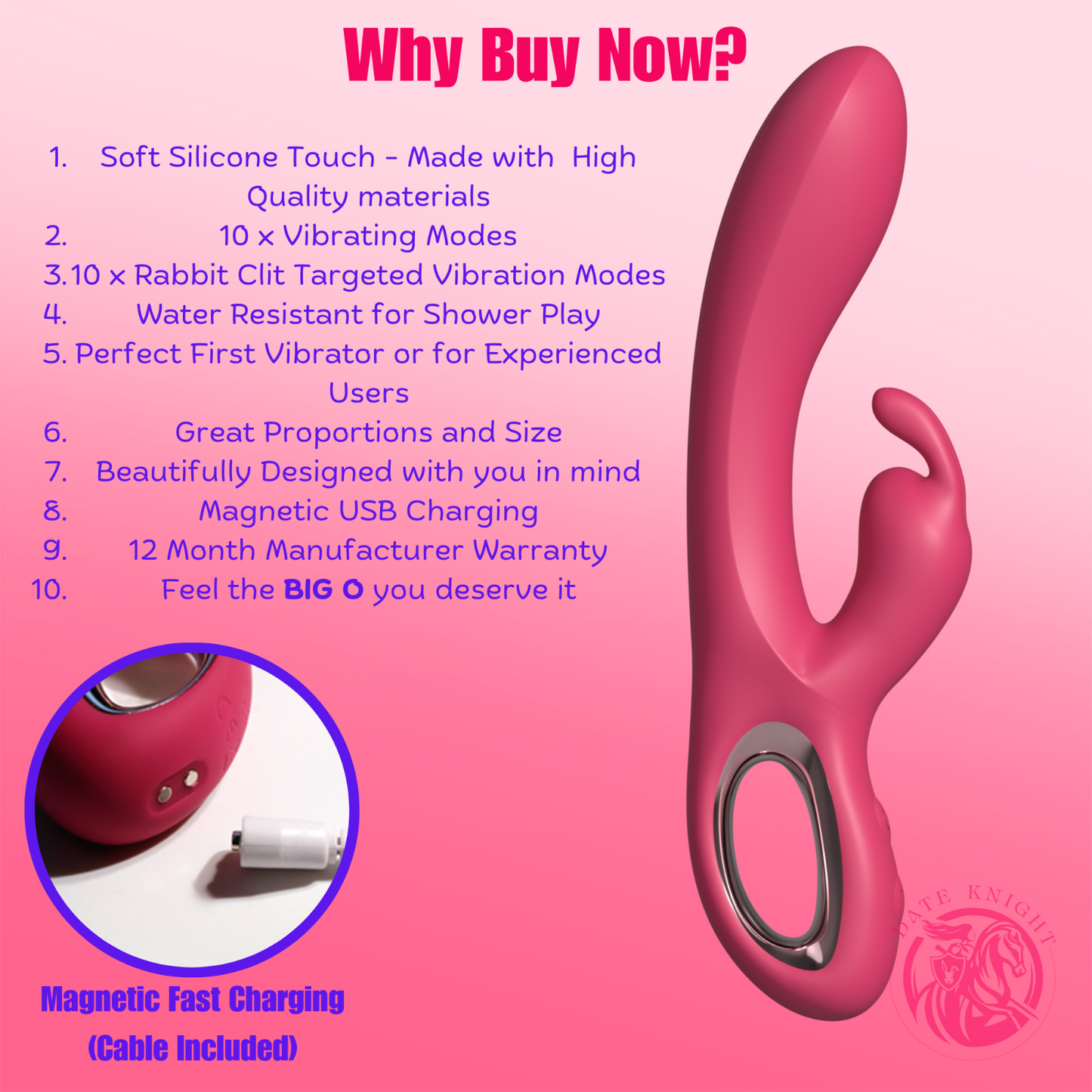 Rabbit Vibrator – Dual Motor, G-Spot & Clitoral Massager (Waterproof, Silicone)